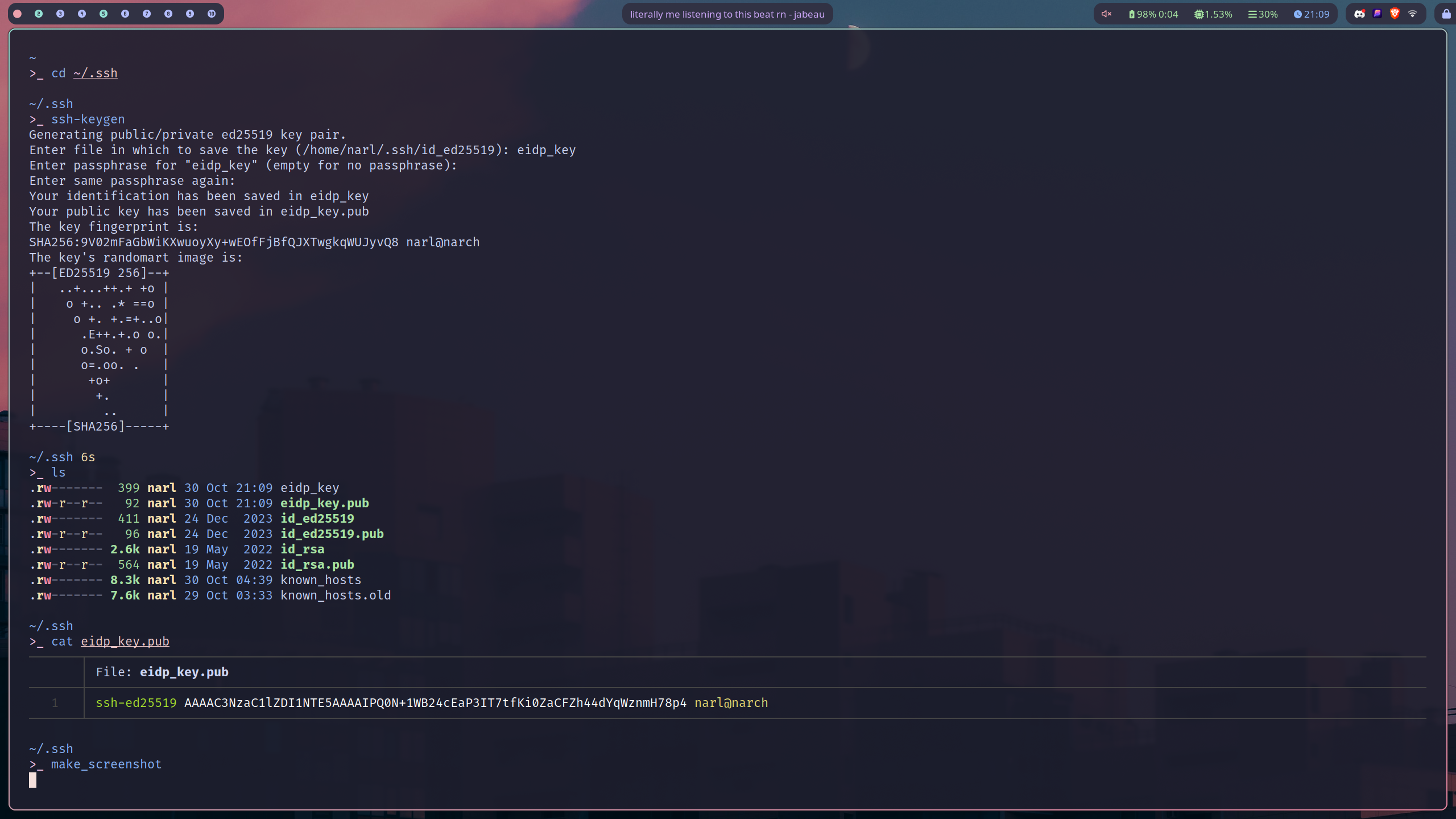 image how I generated the key